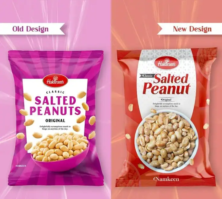 Modern packaging of Haldiram snacks with improved shelf presence