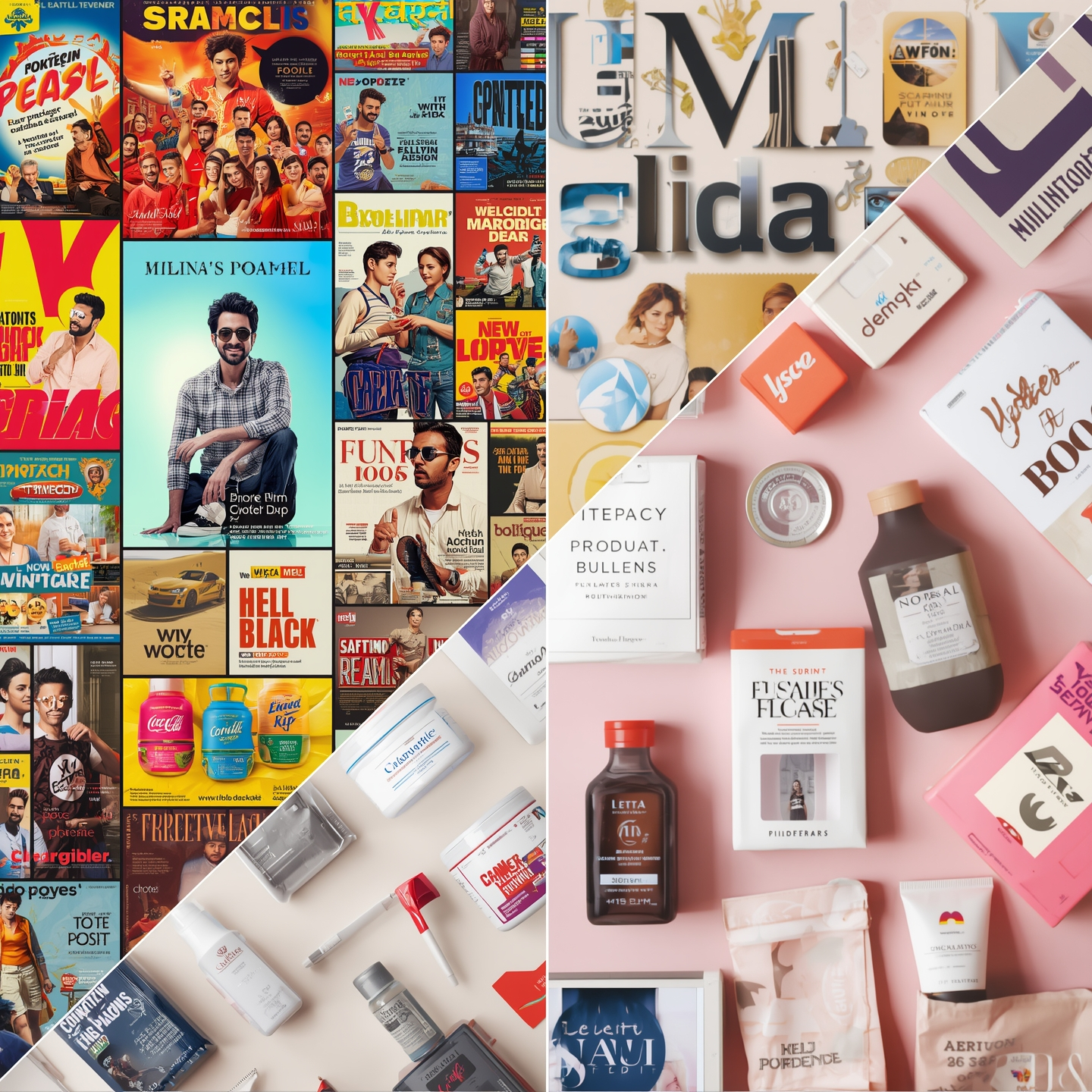 "Split image showing old Indian branding vs modern global branding, illustrating the gap in 2025